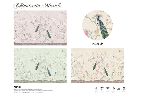 Peacock theme forest bedroom wallpaper