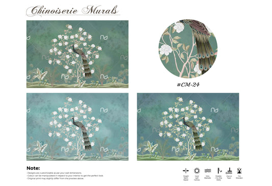 Green peacock theme wallpaper