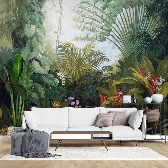 Lush Green Tropical paradise wallpaper